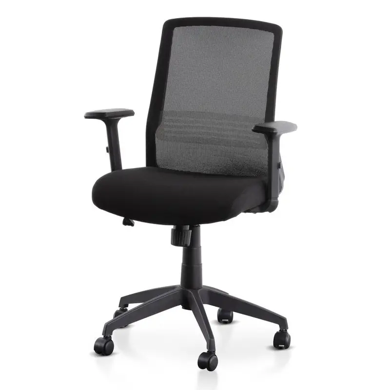 All-Black Ventilated Mesh Office Chair 1