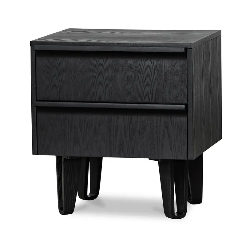 All-Black Wooden Bedside Table 1