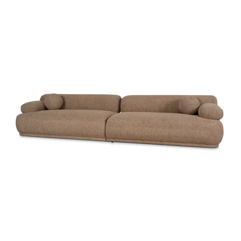 Almond Brown 4-Seater Sofa 1