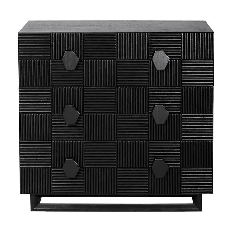 Alton 3-Drawer Chest In Sleek Black Finish 1