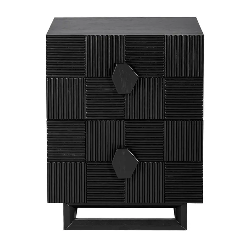 Alton Compact Bedside Table In Matte Black 1