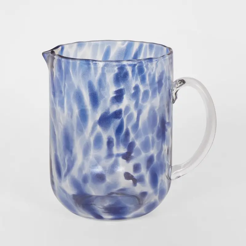 Amalfi Hand-Blown Glass Jug – Artisanal Beverage Carafe 1