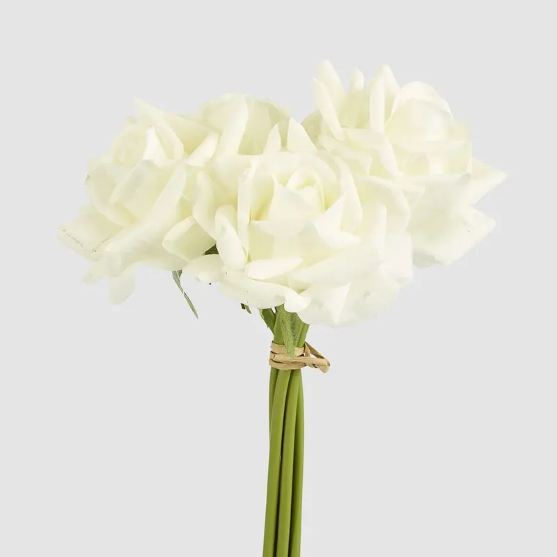 Amelia Real-Touch Beige Rose Bouquet – Neutral Tone Arrangement 1