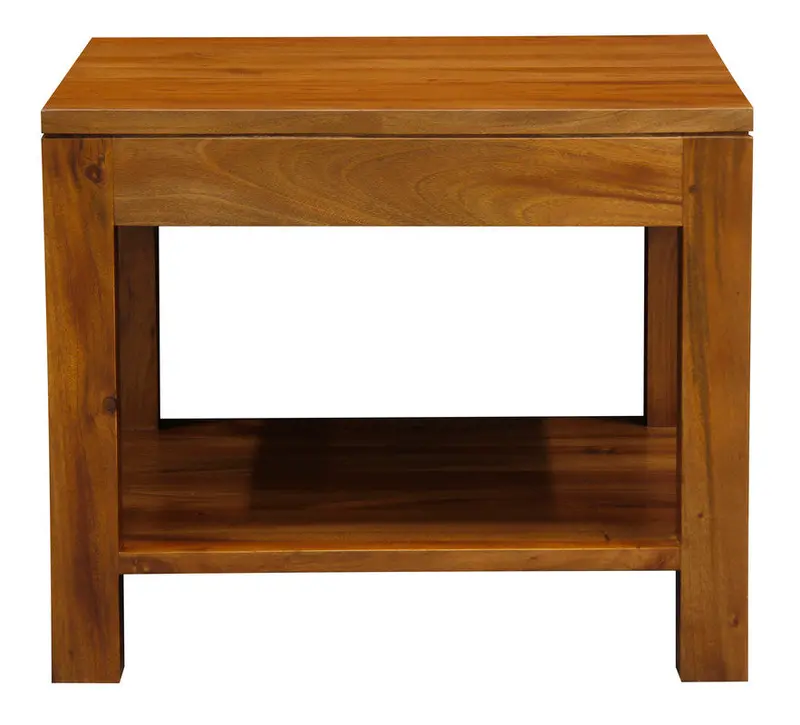 Amsterdam Mahogany Square Lamp Table – 60X60Cm Light Pecan Finish 1