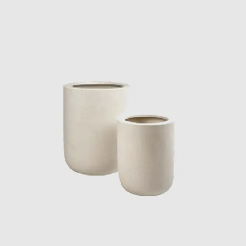 An Phu Beige Dual-Planter Set – Modern Cement Planters 1