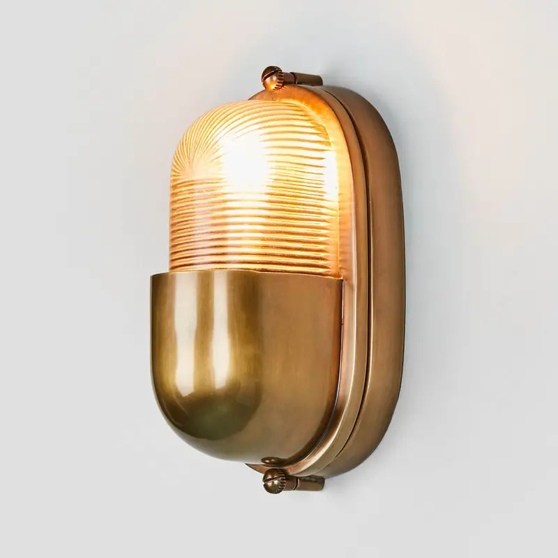 Anchor Brass Outdoor Wall Light – Rustic Coastal-Inspired Fixture 1