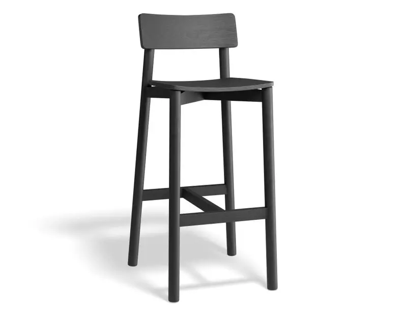 Andi Bar Stool – Sleek Black Frame, Unupholstered Design 1