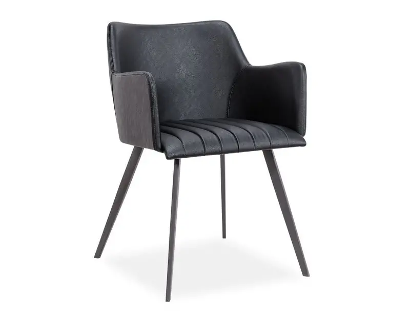 Andorra Armchair With Vintage Black Upholstered Seat 1