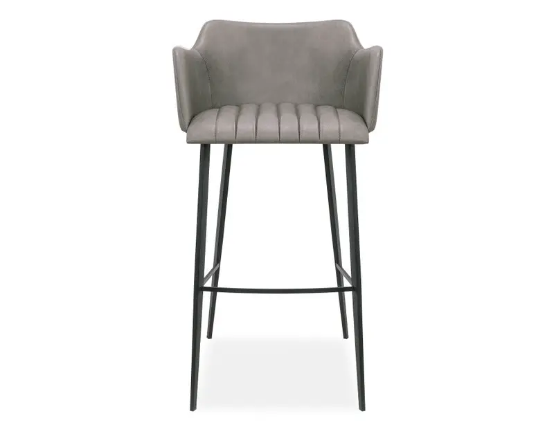 Andorra Bar Stool In Soft Vintage Grey Fabric 1