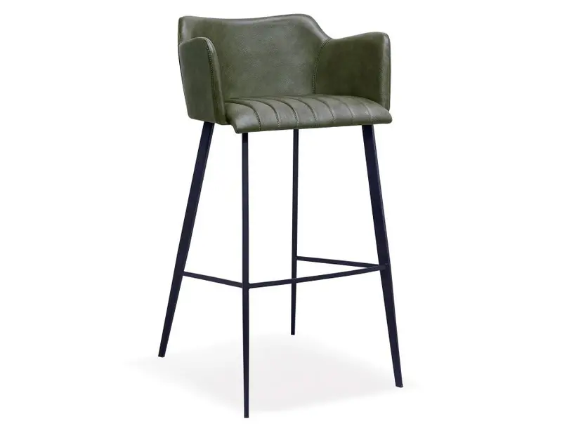 Andorra Counter Stool: Vintage Green Upholstered Seat – 65 Cm Kitchen Height 1