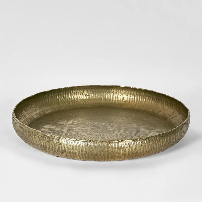 Antique Gold Hammered Aluminium Felix Tray 1