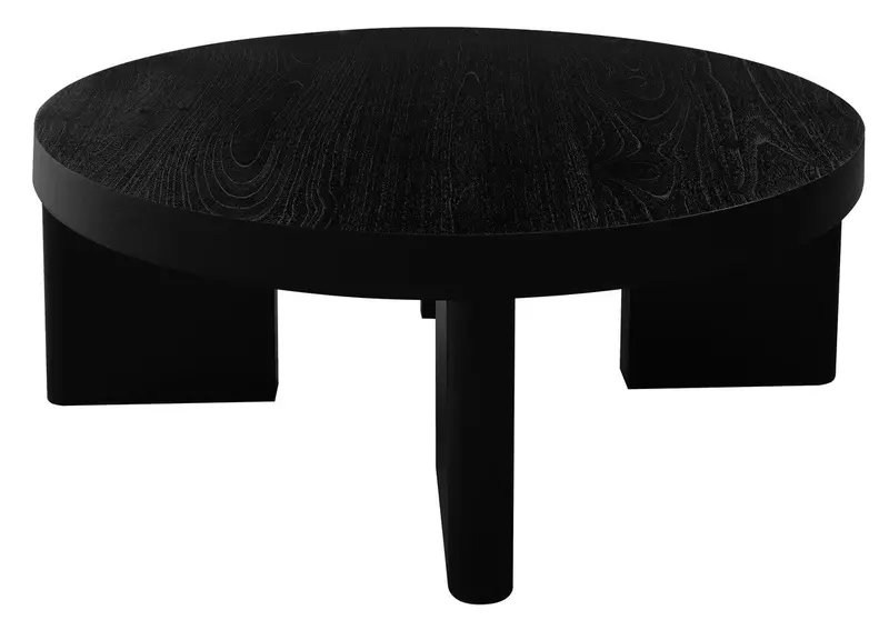 Apollo Mindi Wood Round Coffee Table – Minimalist Black Design 1