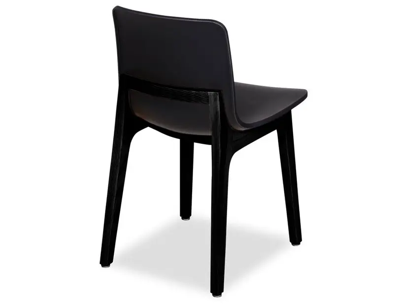 Ara Dining Chair – Black Frame With Black Molded Shell 1