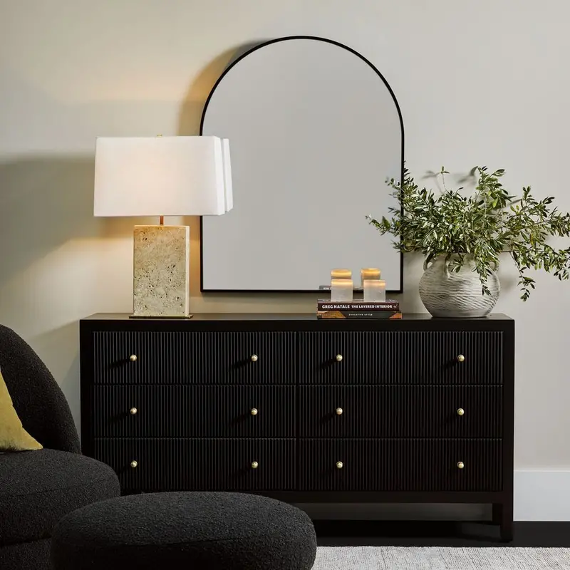 Archibald Black Framed Wall Mirror With Clean Lines 1