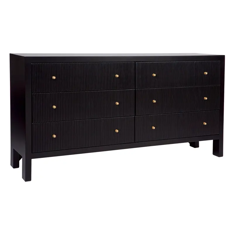 Ariana Six-Drawer Black Chest Of Drawers 1