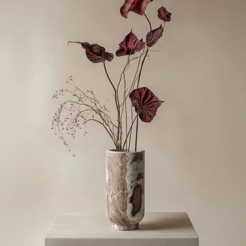 Aries Large Natural Marble Vase 1