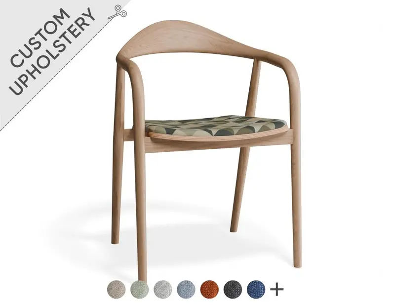 Arki Custom Upholstered Armchair With Natural Ash Base 1