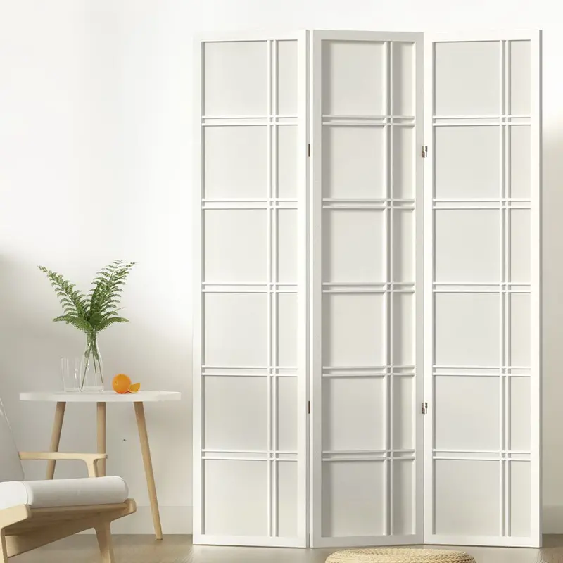 Artiss 3-Panel Nova Room Divider – 132X179Cm White Partition 1