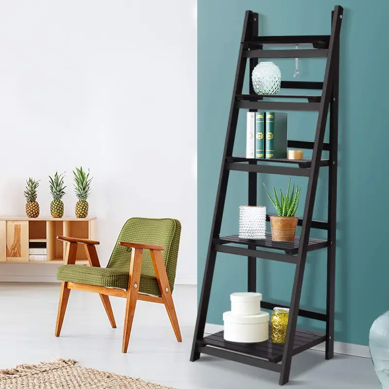 Artiss 5-Tier Wooden Ladder Shelf – Space-Saving Display And Book Storage Rack 1