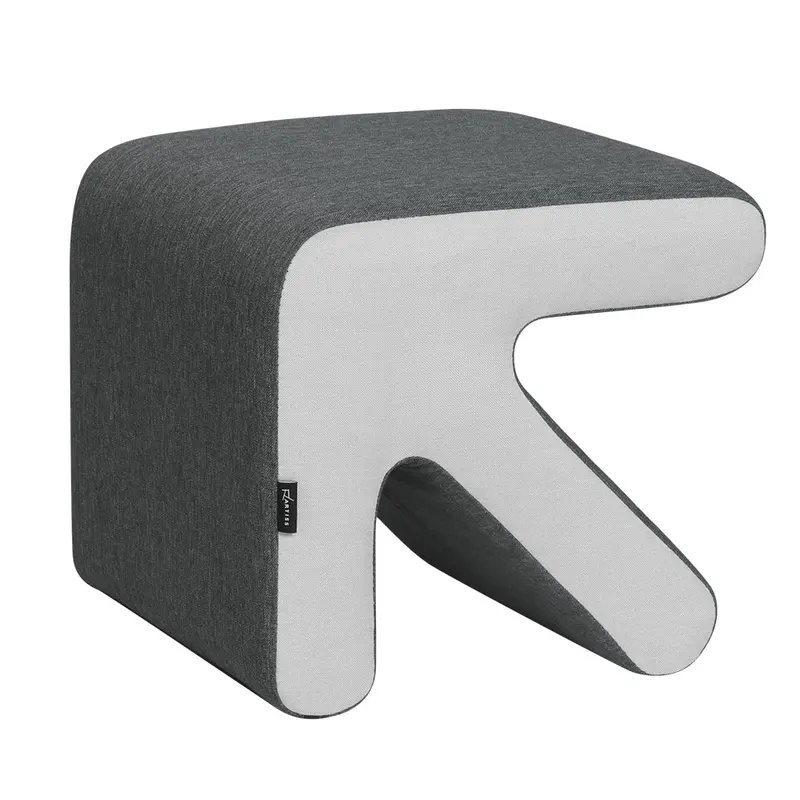 Artiss Arrow-Design Grey Linen Footstool – Square Accent Ottoman 1