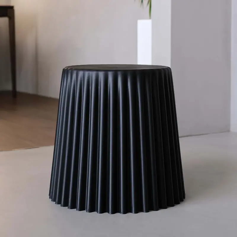 Artiss Black Cupcake-Style Plastic Footstools (Set Of 2) 1
