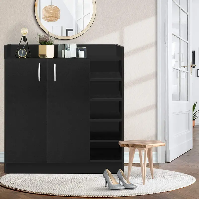 Artiss Clair Shoe Cabinet – Black 21-Pair Adjustable Storage Rack 1