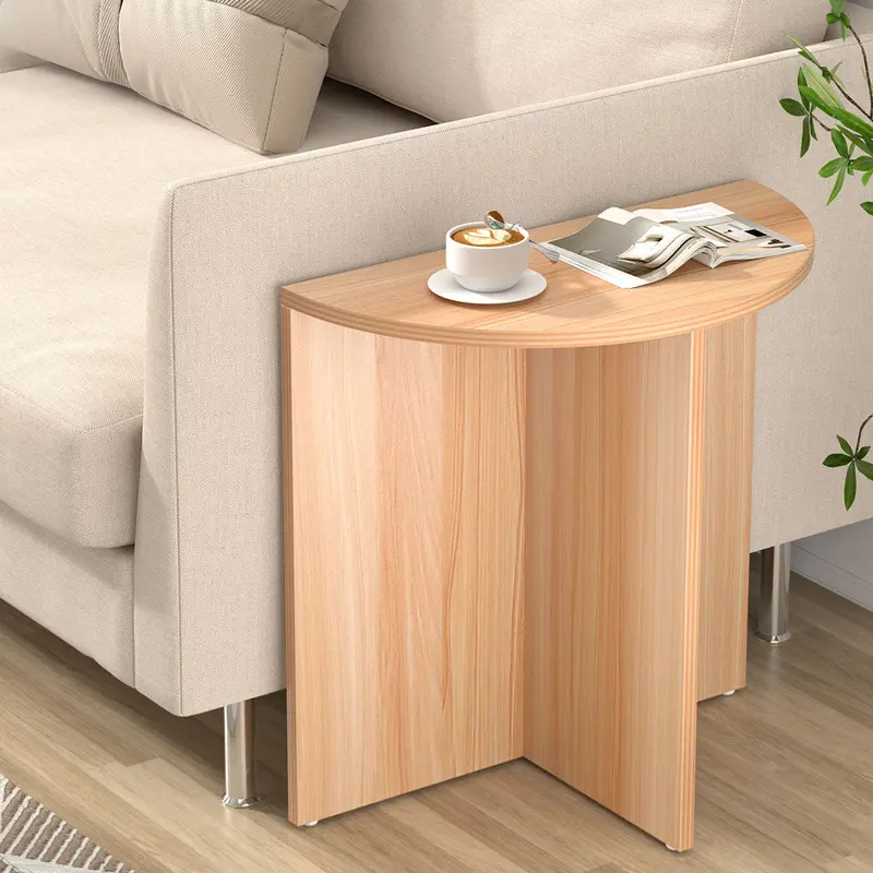 Artiss Elva Pine Semi-Circular Coffee Table – 48Cm Compact Size 1