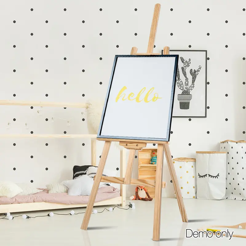 Artiss Modern White Oak Floor Easel For Artists And Displays 1