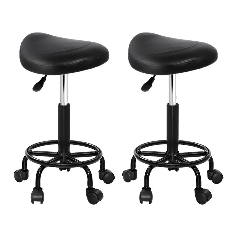 Artiss Pair Of Ergonomic Saddle Swivel Salon Stools 1