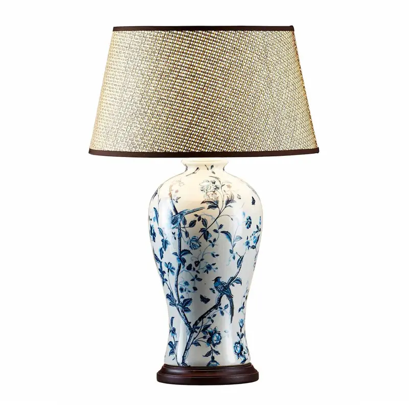 Ashleigh Blue-And-White Ceramic Table Lamp Base 1