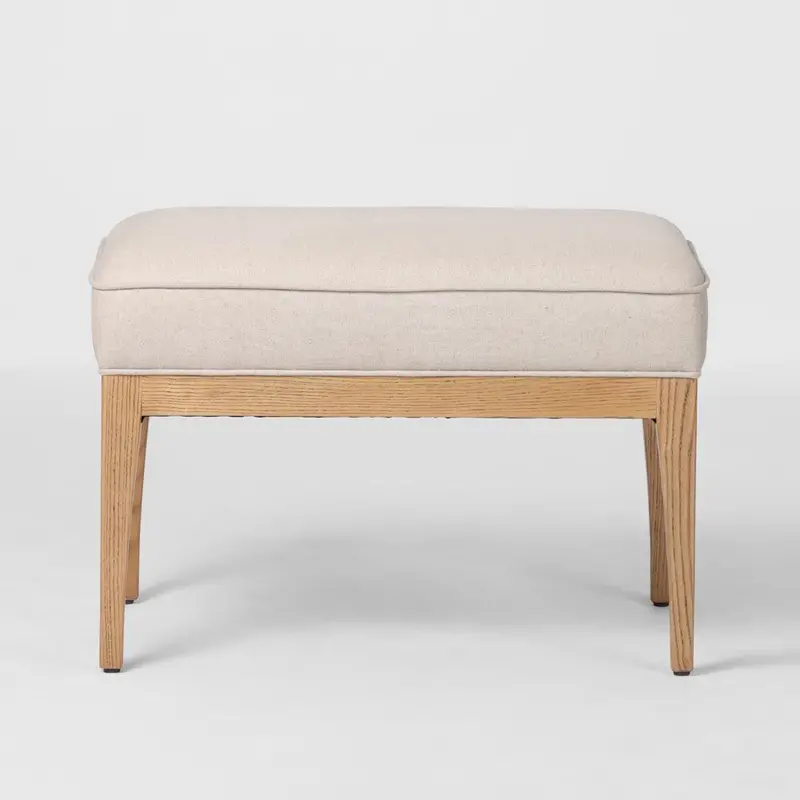Asteria Beige Fabric Ottoman 1