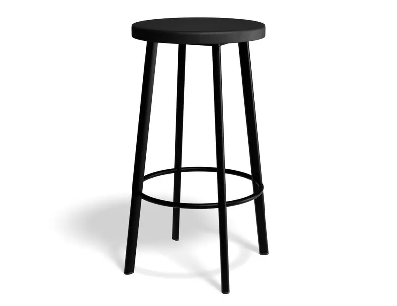 Atlas Bar Stool – Black Frame With Matte Black Seat 1