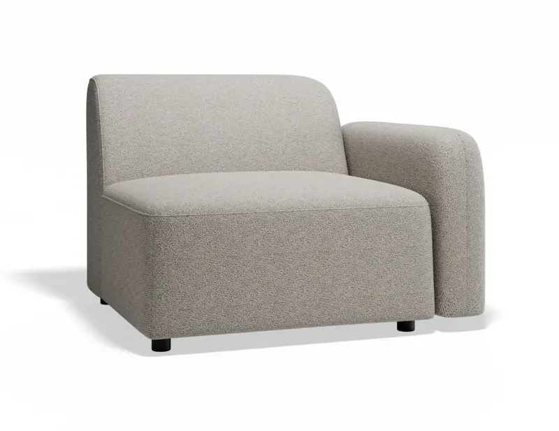 Atticus Right-Arm Modular Section – Oyster Grey 1