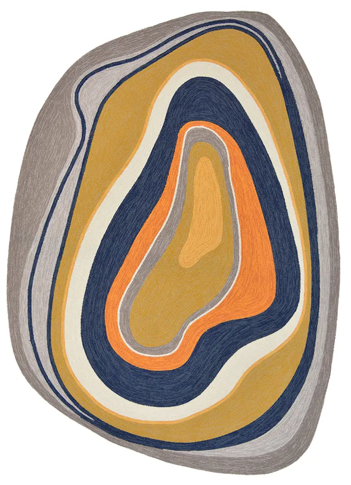 Aura Ochre Sun-Resistant Outdoor Area Rug – B&C 1