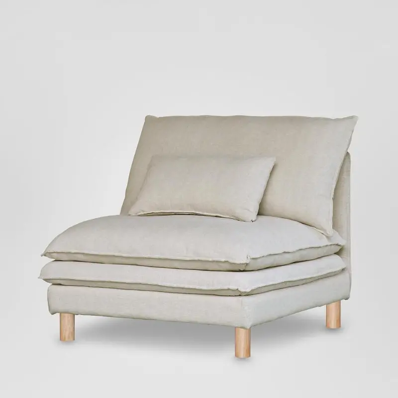 Aura Single-Seat Sofa With Natural Removable Cover 1