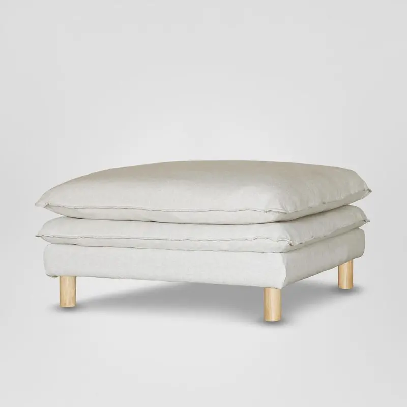 Aura White Ottoman With Removable Cover 1