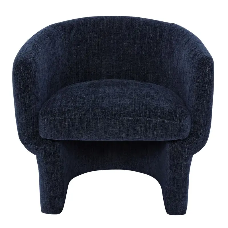 Avenue Accent Chair – Indigo Chenille Upholstered Armchair 1