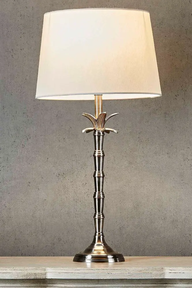 Bahama Compact Table Lamp Base In Metallic Silver 1