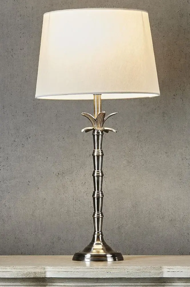 Bahama Small Silver Table Lamp Base – Compact Metallic Stand (Base Only) 1
