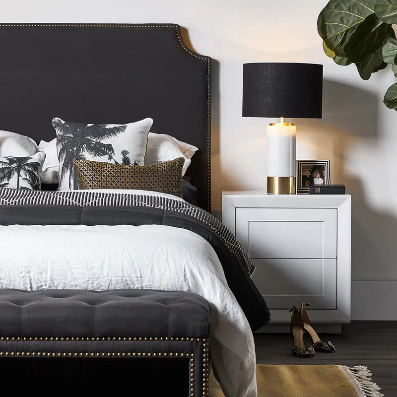 Balmain White Oak Tall Bedside Table 1