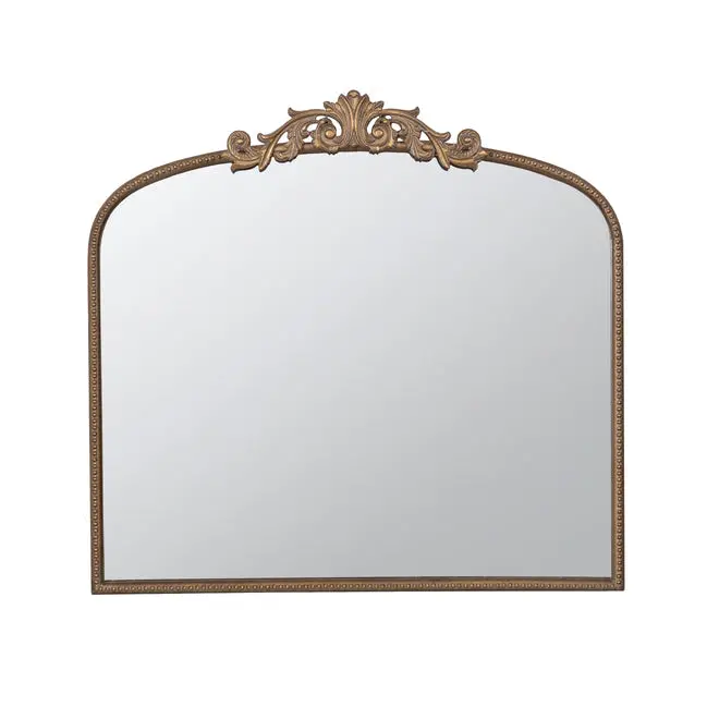 Baroque Gold-Finished Oval Mirror – Elegant Wall Accent 1