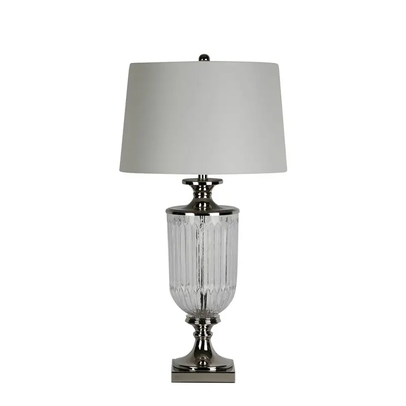 Bellevue Nickel Wall Lamp With Natural Linen Drum Shade 1