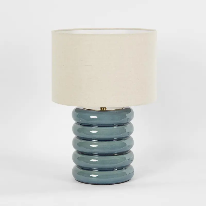 Bentley Blue Table Lamp With Linen Shade 1