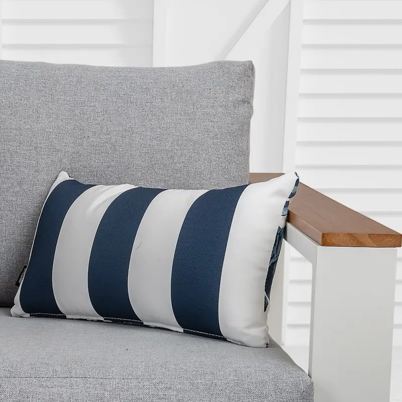 Bicolour Lumbar Cushions – Outdoor-Ready Throw Pillows With Dual Hues 1