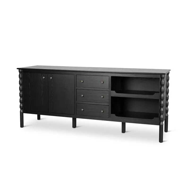 Black 1.9M Sideboard – Sleek Storage Unit 1