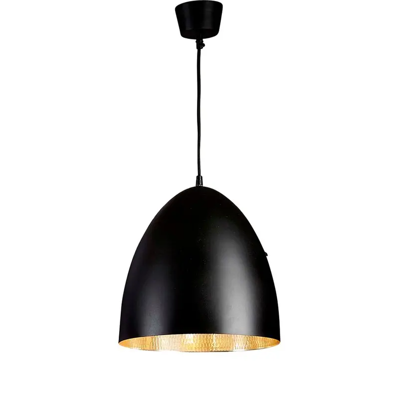 Black And Silver Egg-Style Ceiling Pendant Lamp 1