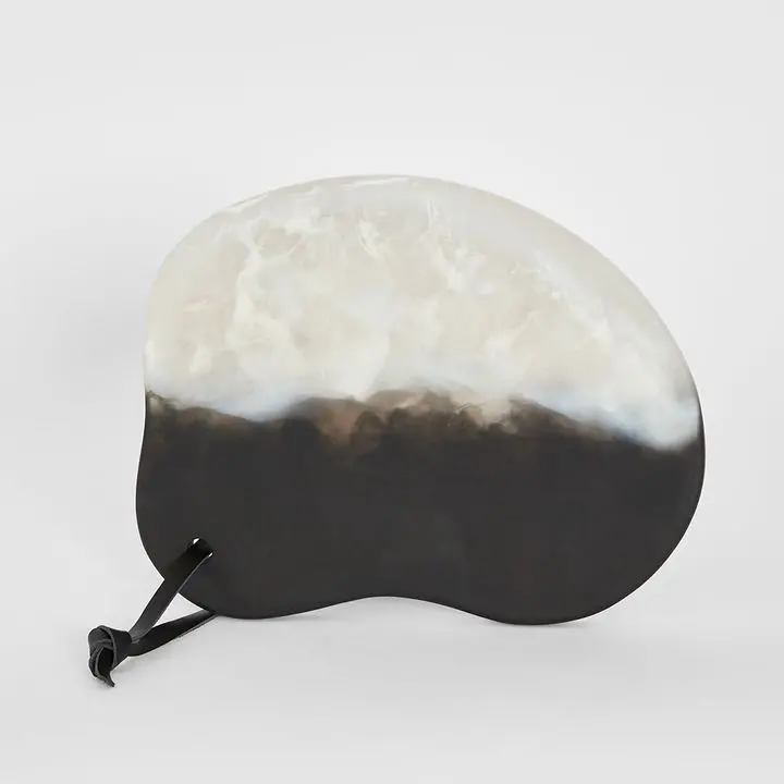 Black-And-White Halo Resin Serving Tray 1
