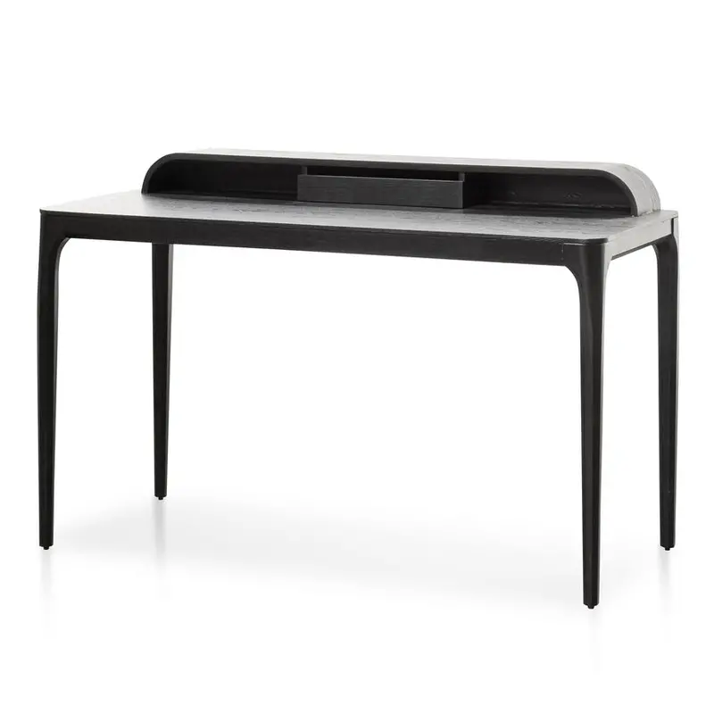 Black-Finished Solid Wood Home Office Desk – Functional Workspace Solution 1