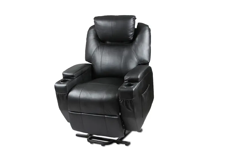 Black Leather Lift Recliner – Dual-Motor Power Recline With Heat And Massage 1