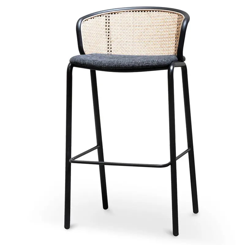 Black-Legged Fabric Bar Stool (Single) 1